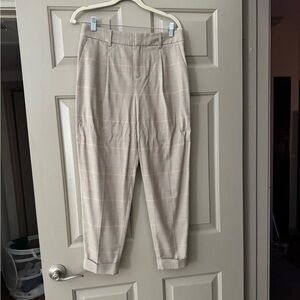 Banana Republic Houndstooth Trousers in Brown and Cream